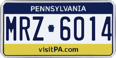 PA license plate MRZ6014