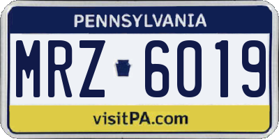 PA license plate MRZ6019