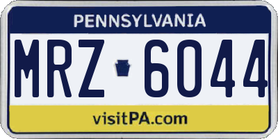 PA license plate MRZ6044