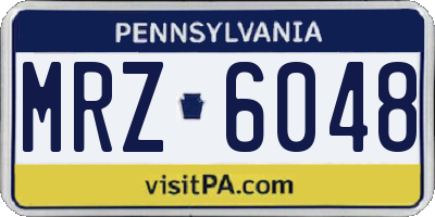 PA license plate MRZ6048