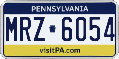 PA license plate MRZ6054