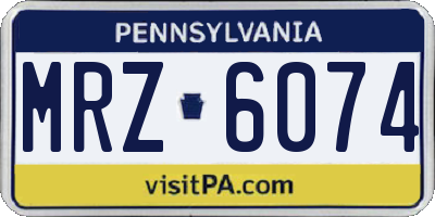 PA license plate MRZ6074