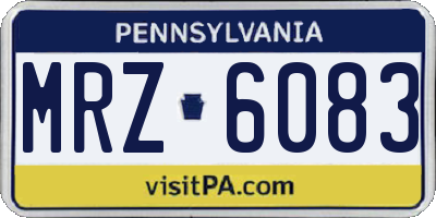 PA license plate MRZ6083