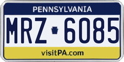 PA license plate MRZ6085
