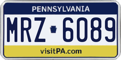 PA license plate MRZ6089