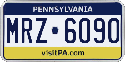PA license plate MRZ6090