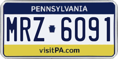 PA license plate MRZ6091