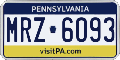 PA license plate MRZ6093