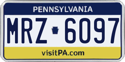 PA license plate MRZ6097