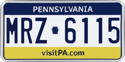 PA license plate MRZ6115