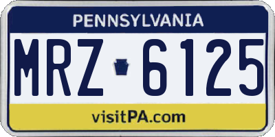 PA license plate MRZ6125