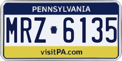 PA license plate MRZ6135