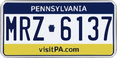 PA license plate MRZ6137