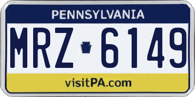 PA license plate MRZ6149
