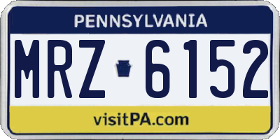 PA license plate MRZ6152
