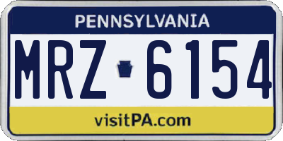 PA license plate MRZ6154