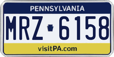 PA license plate MRZ6158