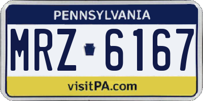 PA license plate MRZ6167