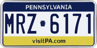 PA license plate MRZ6171