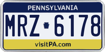 PA license plate MRZ6178