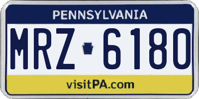 PA license plate MRZ6180