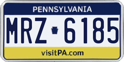PA license plate MRZ6185