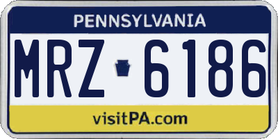 PA license plate MRZ6186