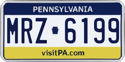 PA license plate MRZ6199