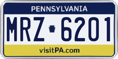 PA license plate MRZ6201
