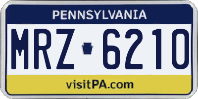 PA license plate MRZ6210
