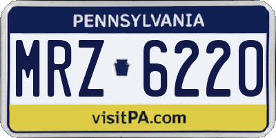 PA license plate MRZ6220