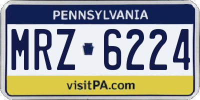 PA license plate MRZ6224