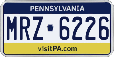 PA license plate MRZ6226