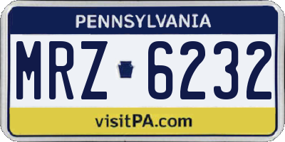 PA license plate MRZ6232
