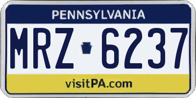 PA license plate MRZ6237