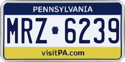 PA license plate MRZ6239
