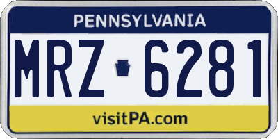 PA license plate MRZ6281