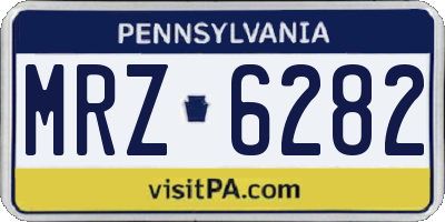 PA license plate MRZ6282