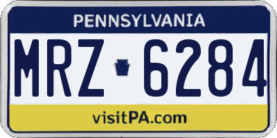 PA license plate MRZ6284