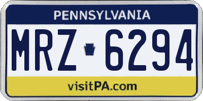 PA license plate MRZ6294