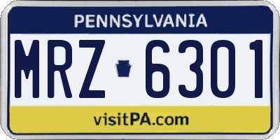 PA license plate MRZ6301