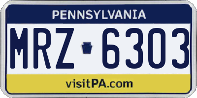 PA license plate MRZ6303