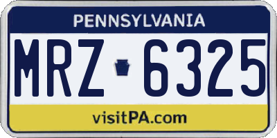 PA license plate MRZ6325