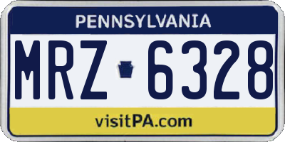 PA license plate MRZ6328