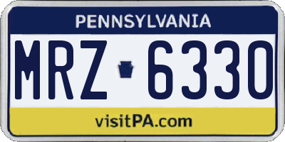PA license plate MRZ6330