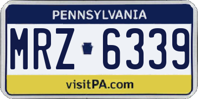 PA license plate MRZ6339