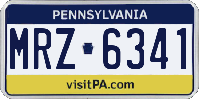 PA license plate MRZ6341