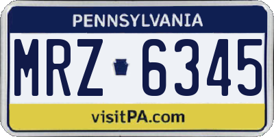 PA license plate MRZ6345