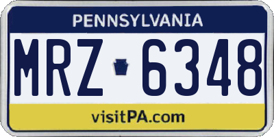 PA license plate MRZ6348