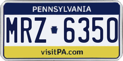 PA license plate MRZ6350